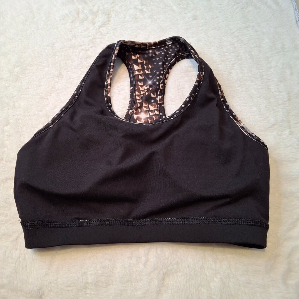 Nike Diamonds Graphic Sports Bra Sz L Racerback Removable Pads Workout Grunge - Picture 5 of 11